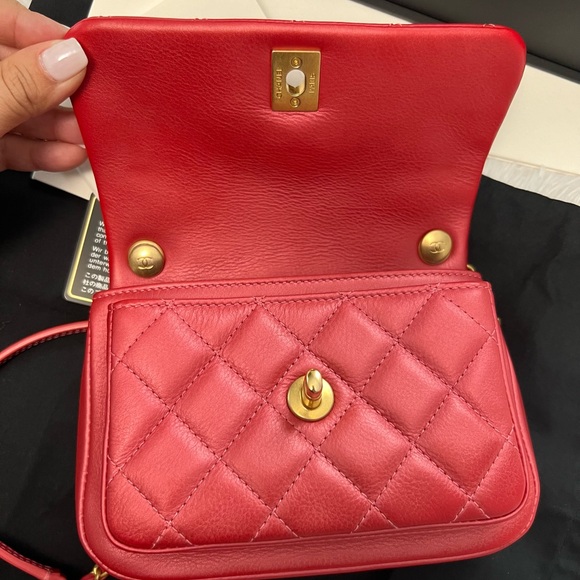 Chanel Quilted Mini Shoulder Bag Red - Picture 11 of 16